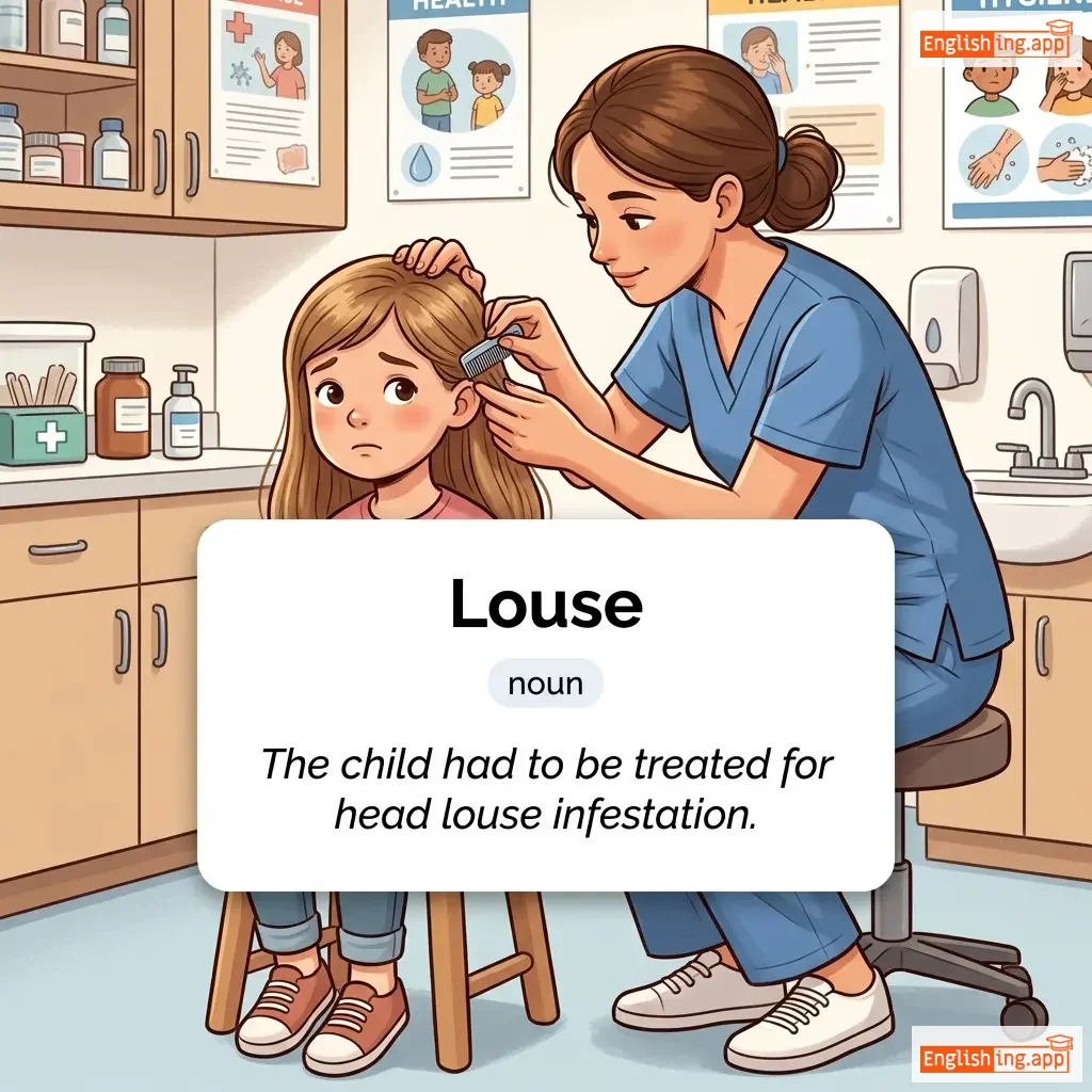 Louse definition card — visual illustration of the meaning