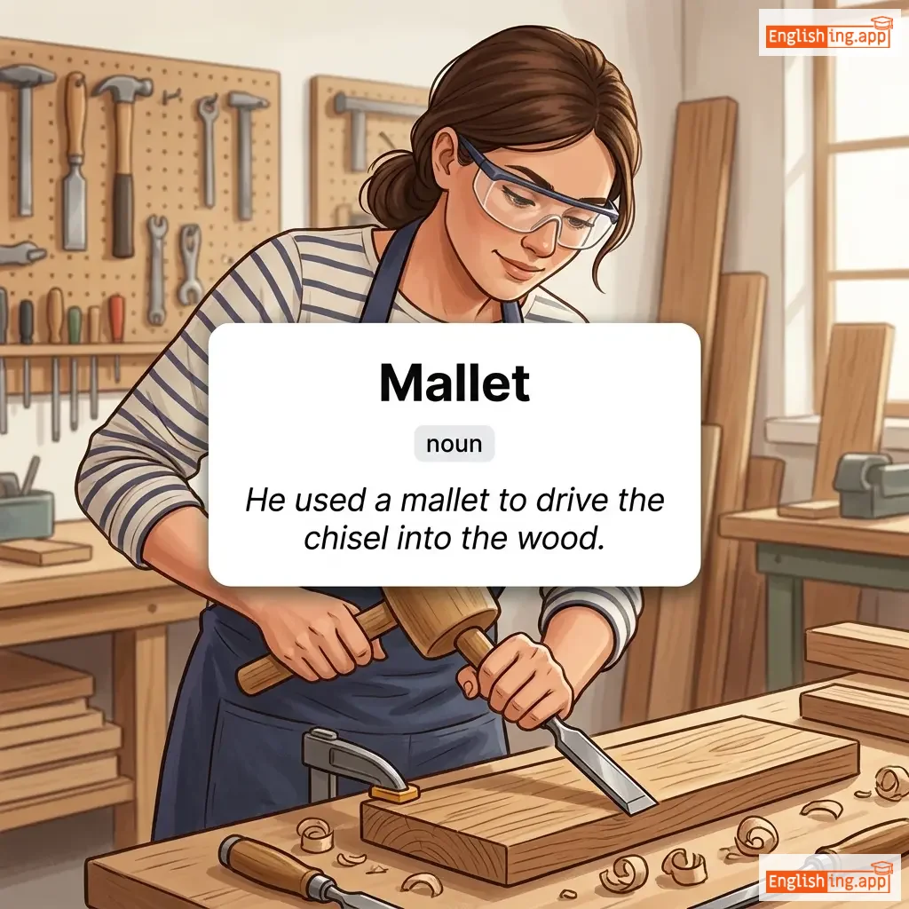 Mallet definition card — visual illustration of the meaning