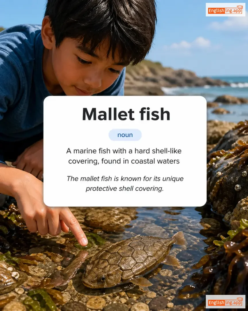 Mallet fish definition card — visual illustration of the meaning