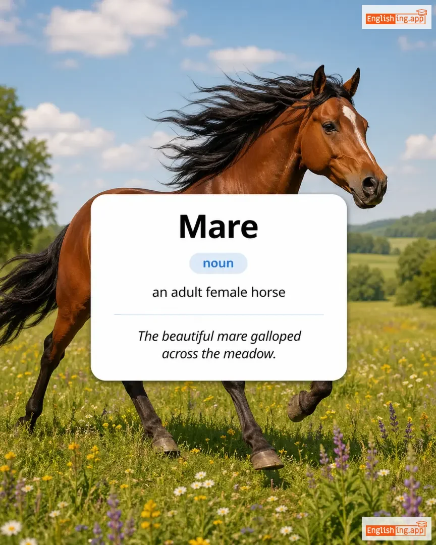 Mare definition card — visual illustration of the meaning