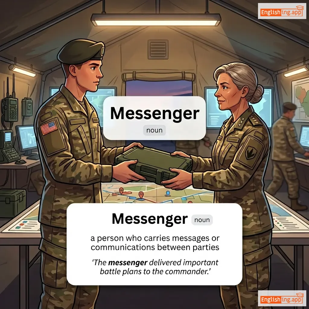 Messenger definition card — visual illustration of the meaning