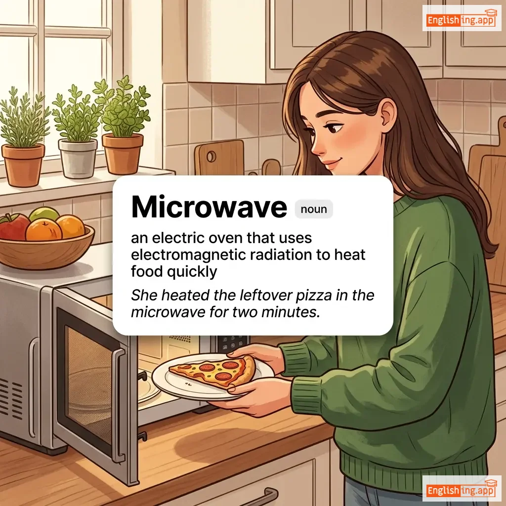 Microwave definition card — visual illustration of the meaning