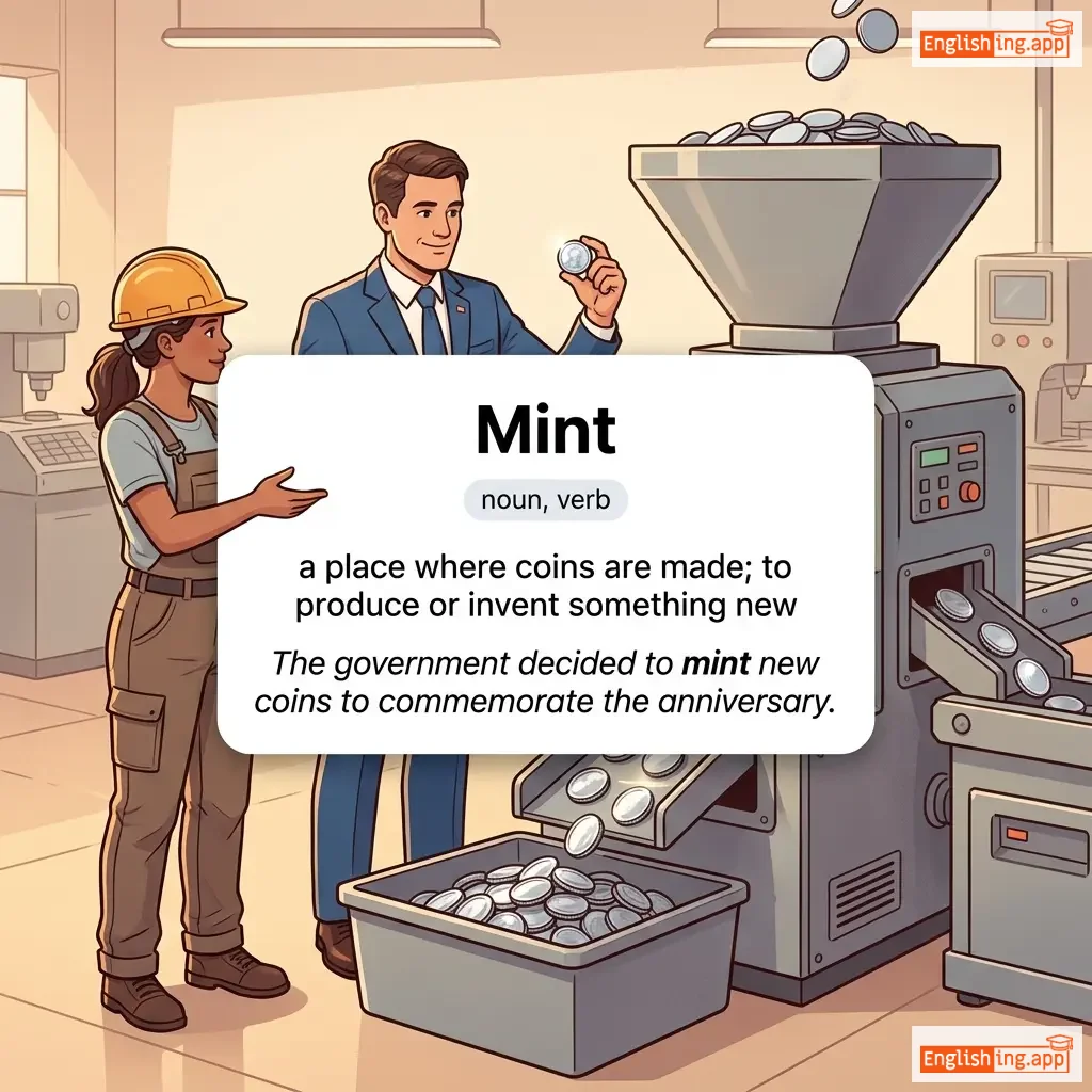 Mint definition card — visual illustration of the meaning