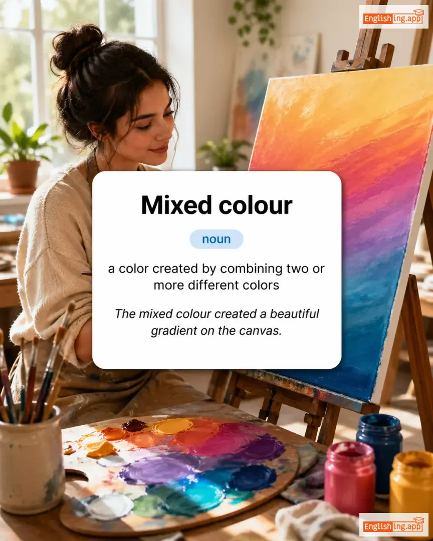 Mixed colour definition card — visual illustration of the meaning