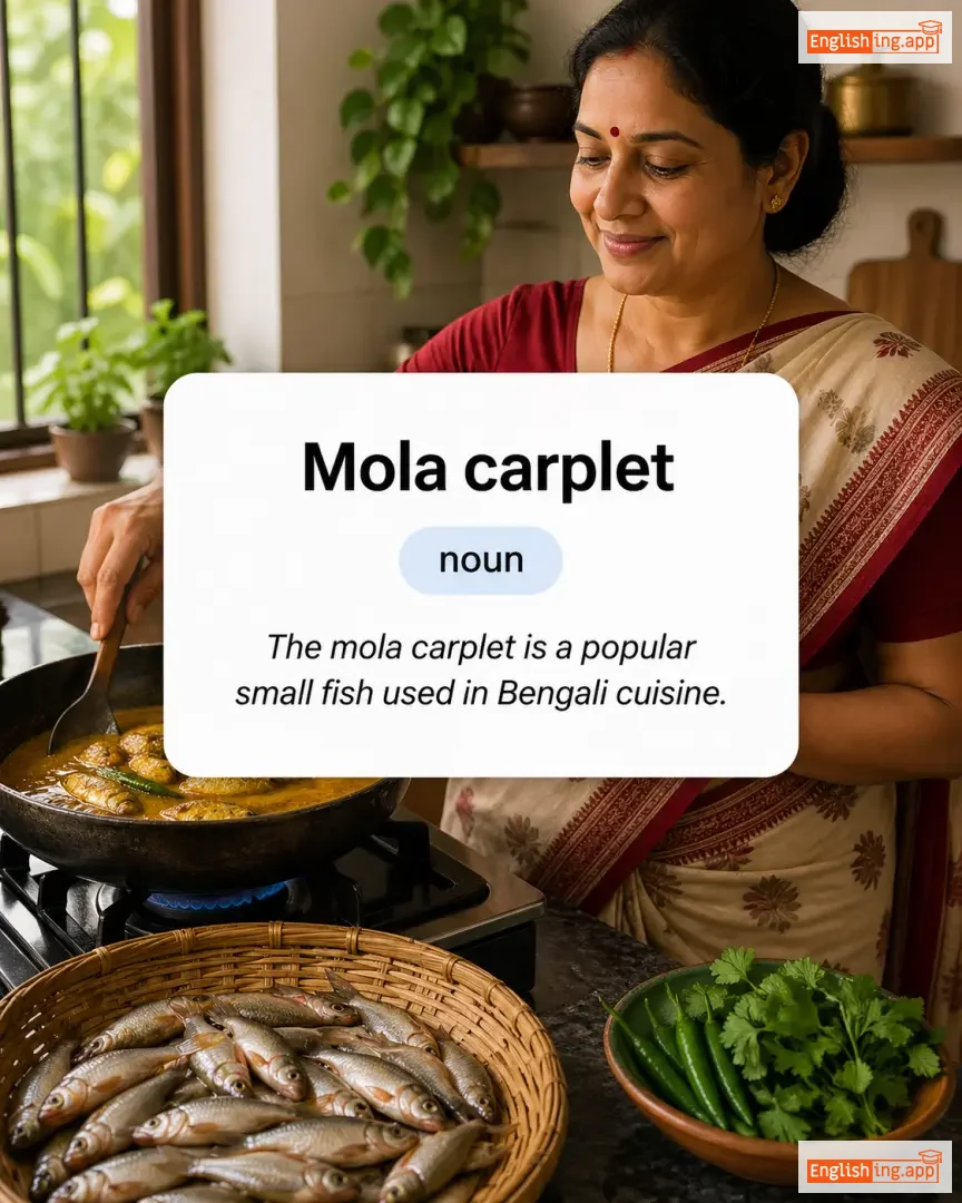 Mola carplet definition card — visual illustration of the meaning