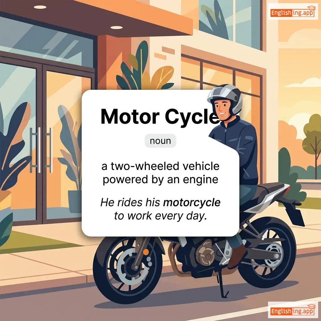 Motor Cycle definition card — visual illustration of the meaning