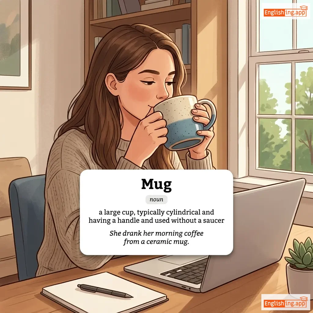 Mug definition card — visual illustration of the meaning