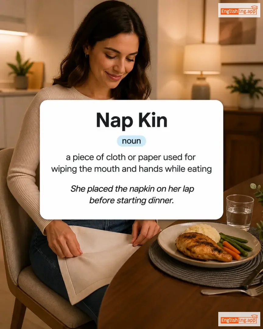 Nap Kin definition card — visual illustration of the meaning