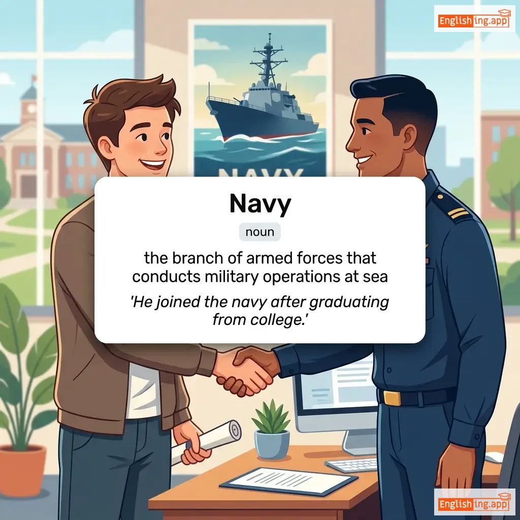 Navy definition card — visual illustration of the meaning
