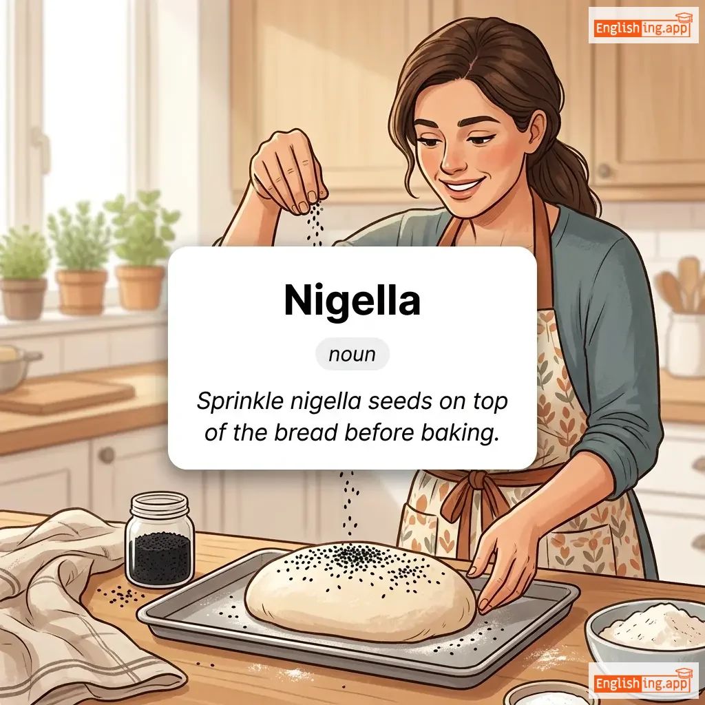 Nigella definition card — visual illustration of the meaning