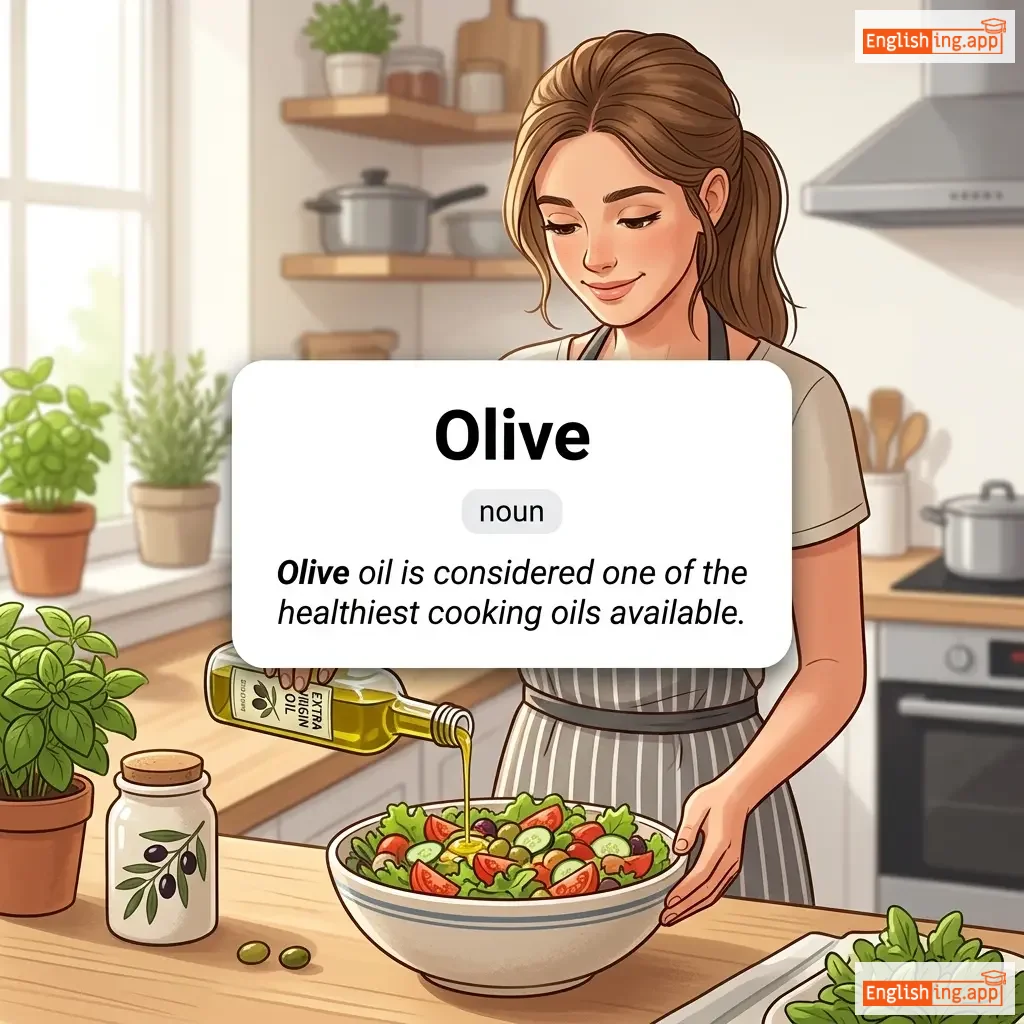 Olive definition card — visual illustration of the meaning