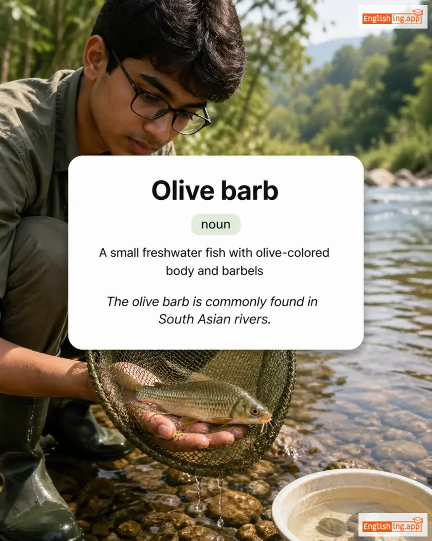 Olive barb definition card — visual illustration of the meaning