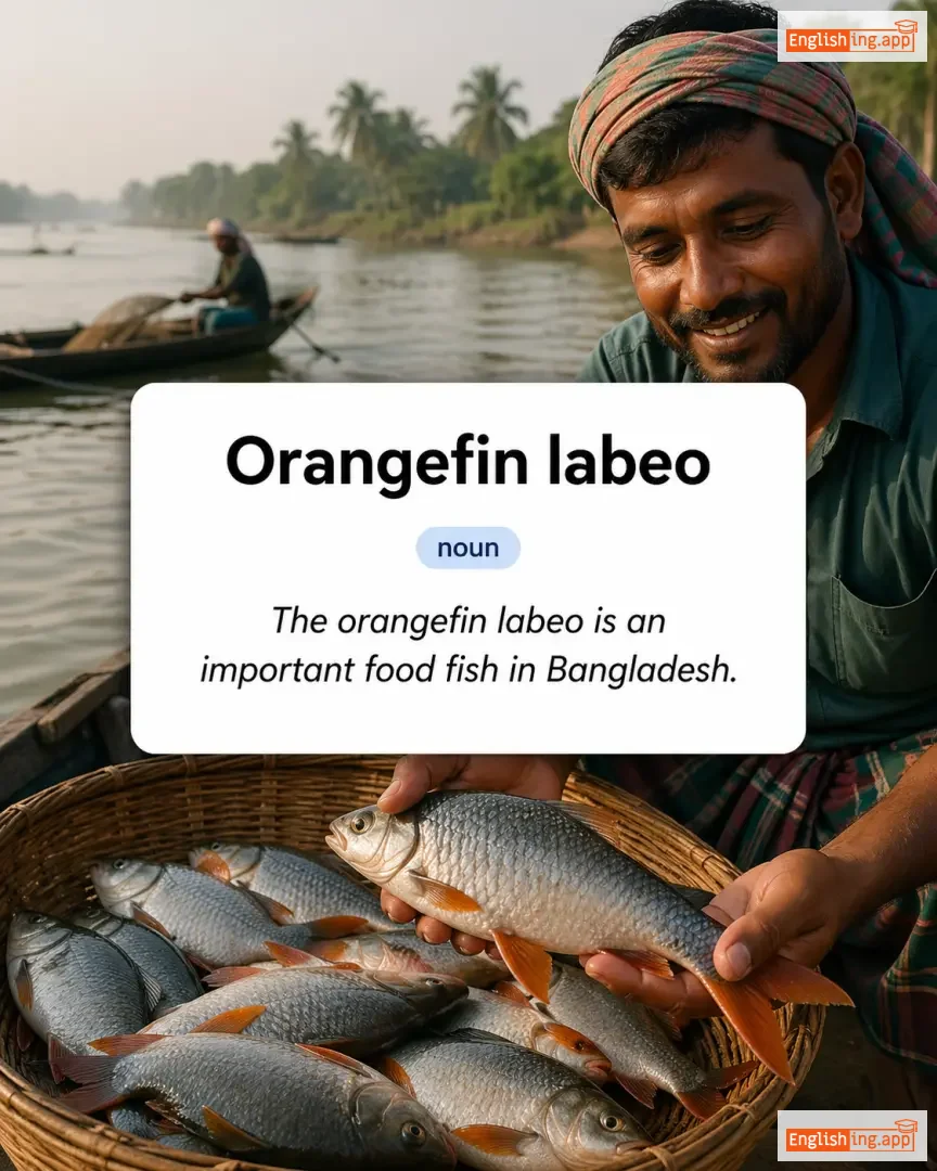 Orangefin labeo definition card — visual illustration of the meaning