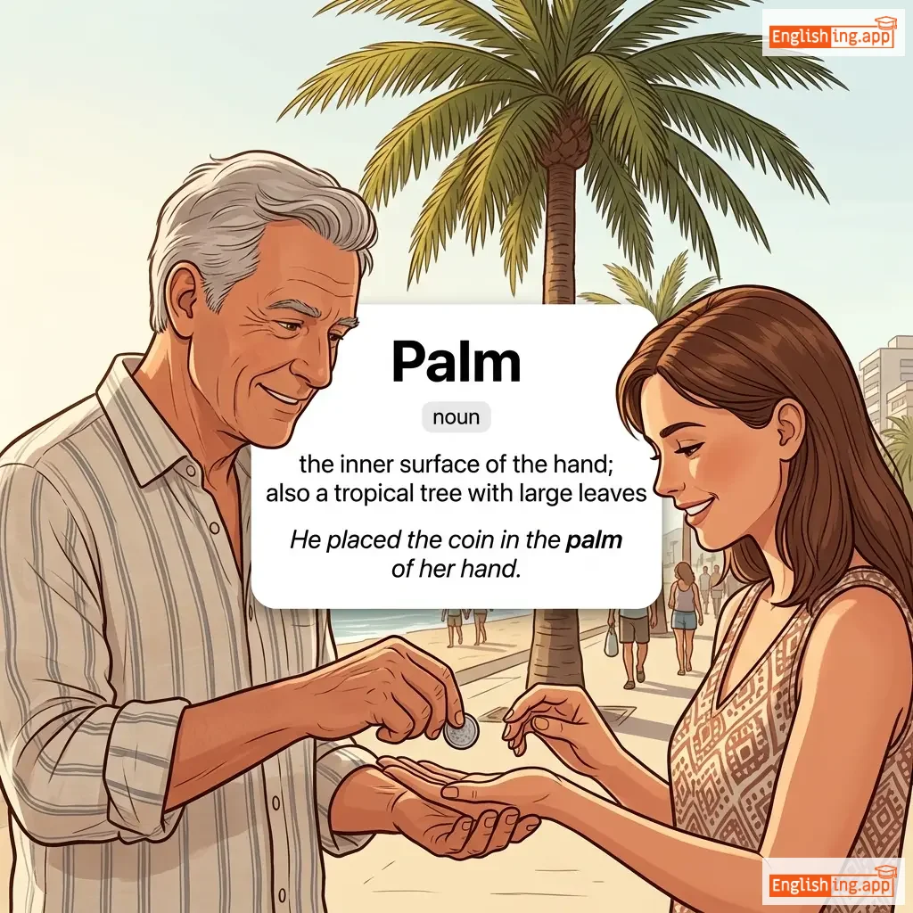 Palm definition card — visual illustration of the meaning