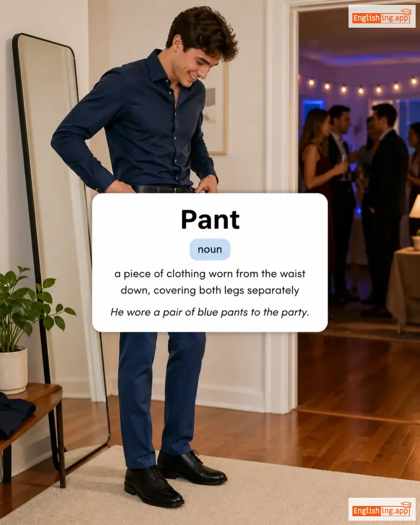 Pant definition card — visual illustration of the meaning