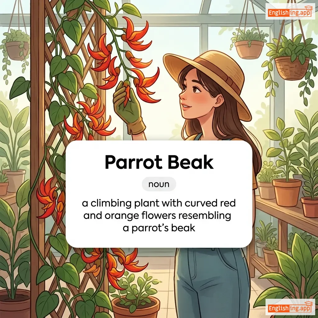 Parrot Beak definition card — visual illustration of the meaning