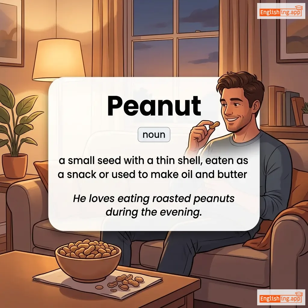 Peanut definition card — visual illustration of the meaning