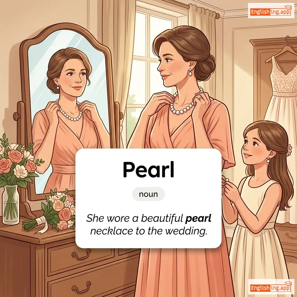 Pearl definition card — visual illustration of the meaning
