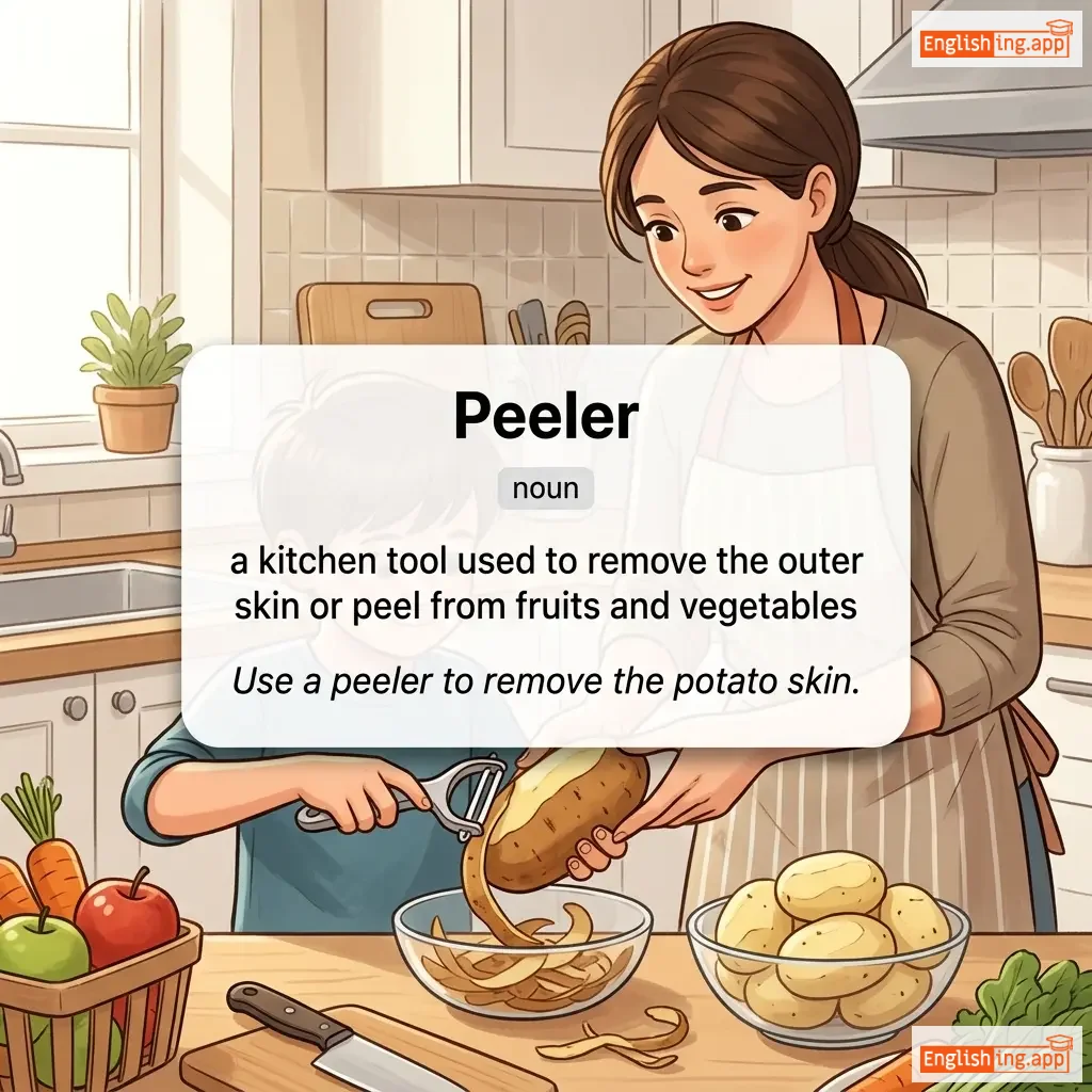 Peeler definition card — visual illustration of the meaning