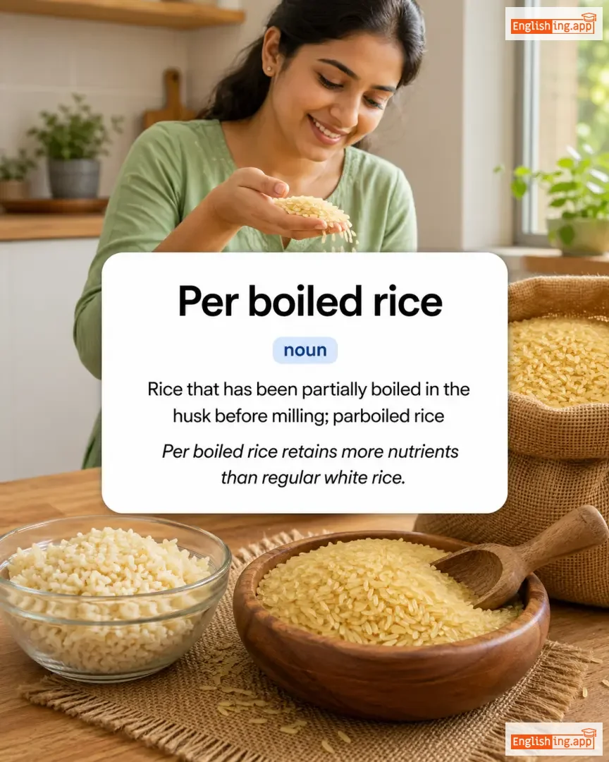 Per boiled rice definition card — visual illustration of the meaning