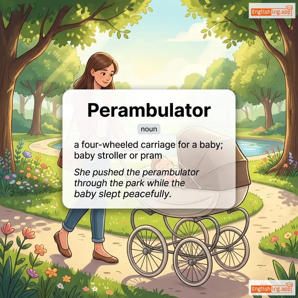 Perambulator definition card — visual illustration of the meaning