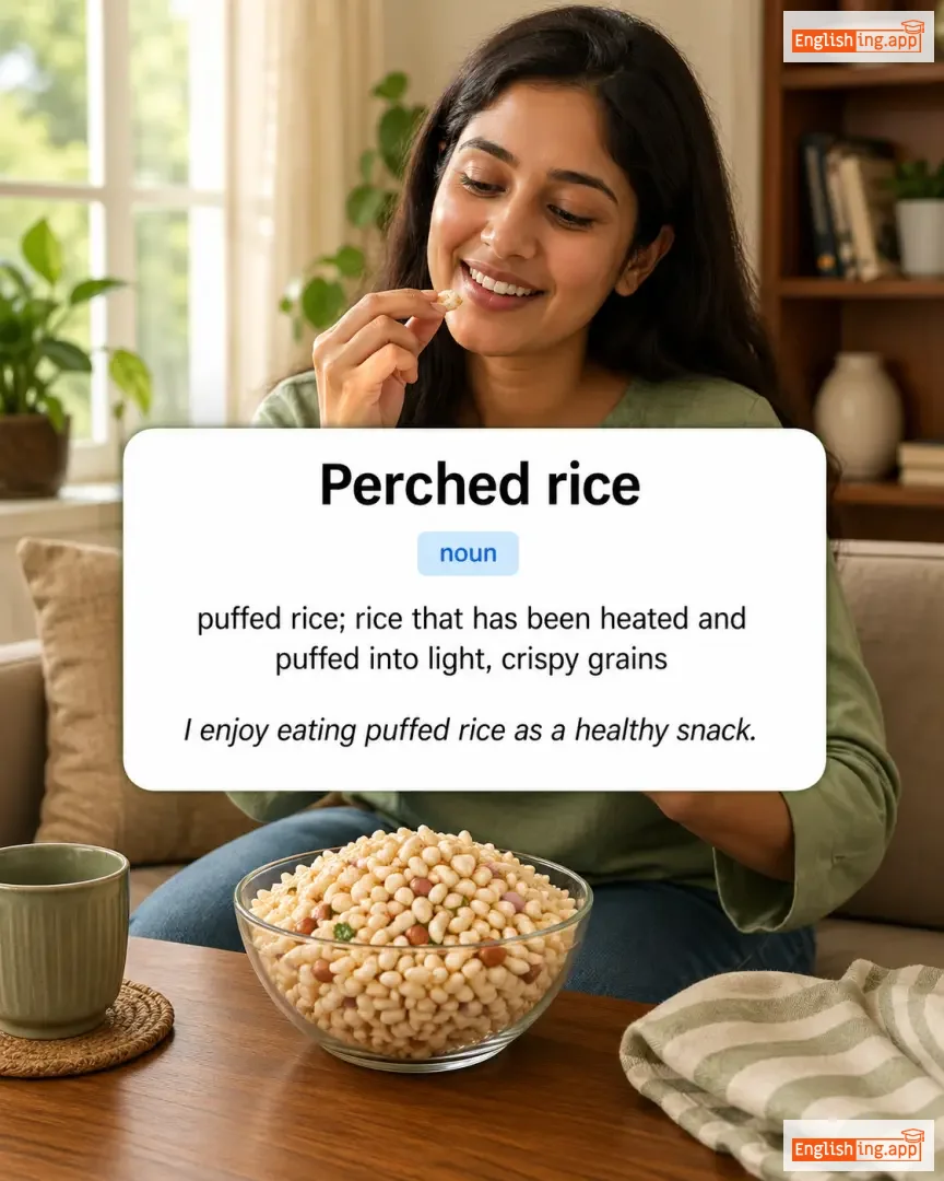 Perched rice definition card — visual illustration of the meaning