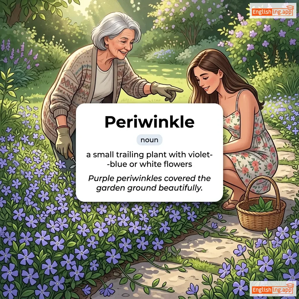 Periwinkle definition card — visual illustration of the meaning