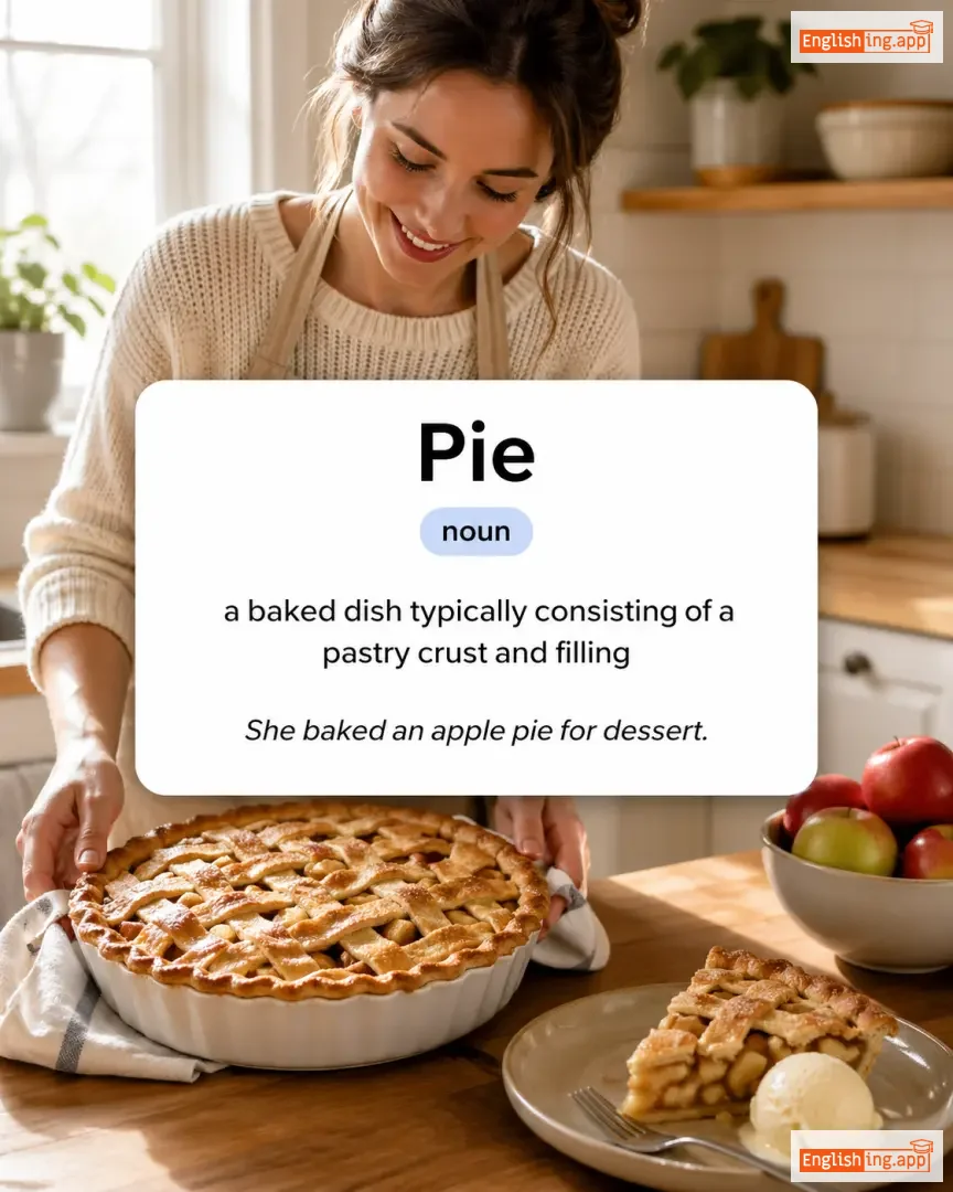 Pie definition card — visual illustration of the meaning