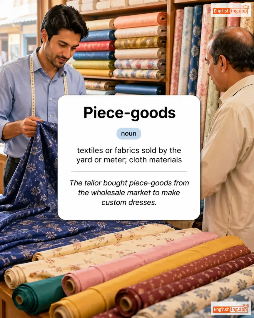 Piece-goods definition card — visual illustration of the meaning