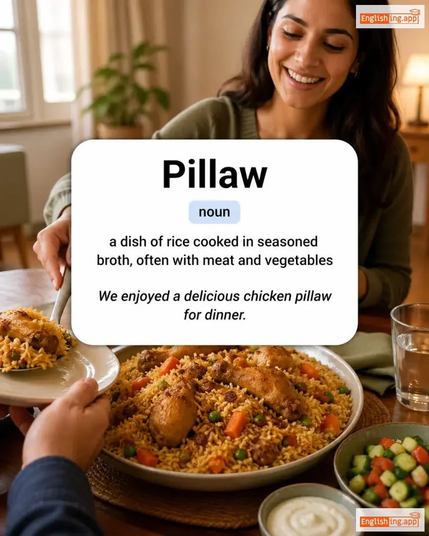 Pillaw definition card — visual illustration of the meaning