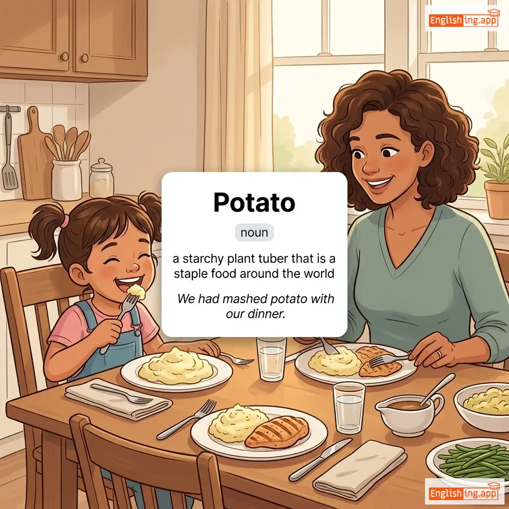 Potato definition card — visual illustration of the meaning