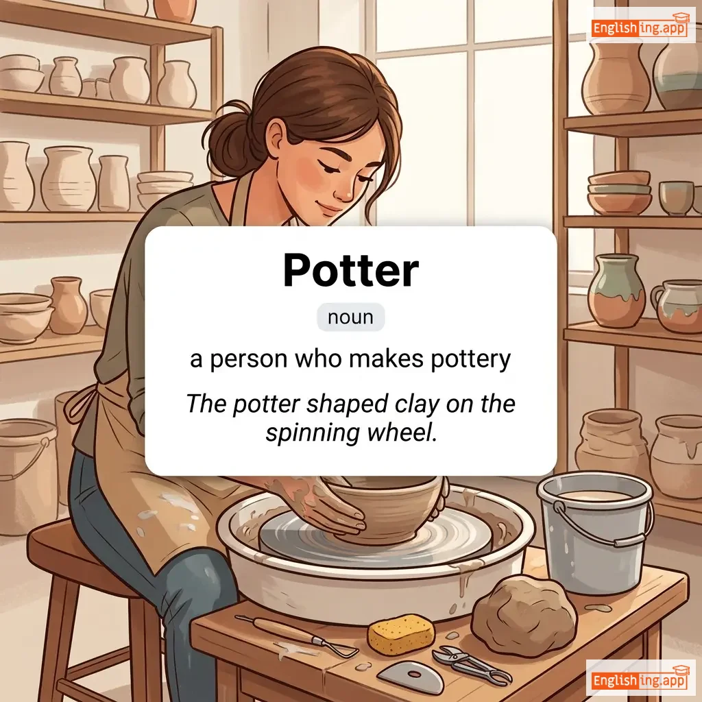Potter definition card — visual illustration of the meaning