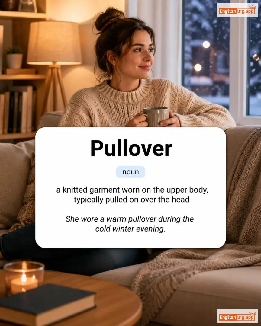Pullover definition card — visual illustration of the meaning
