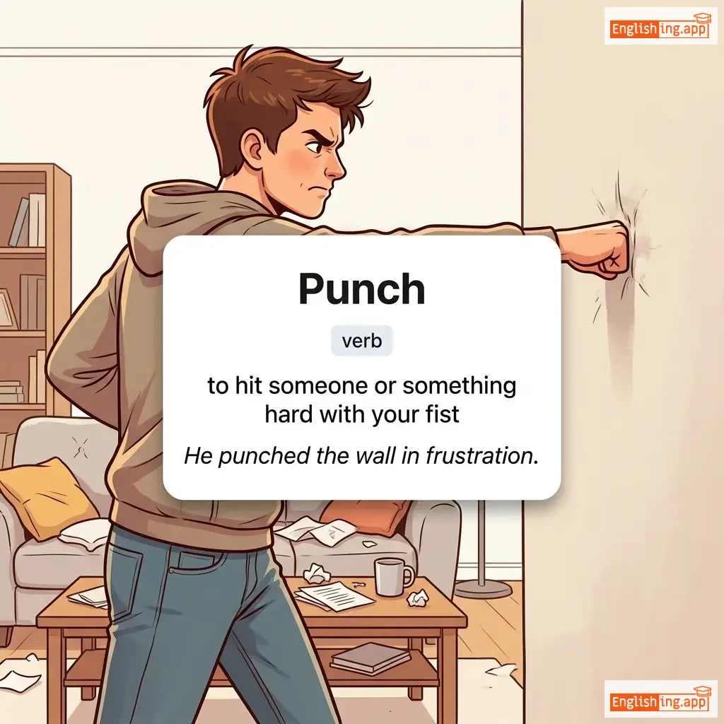 Punch definition card — visual illustration of the meaning