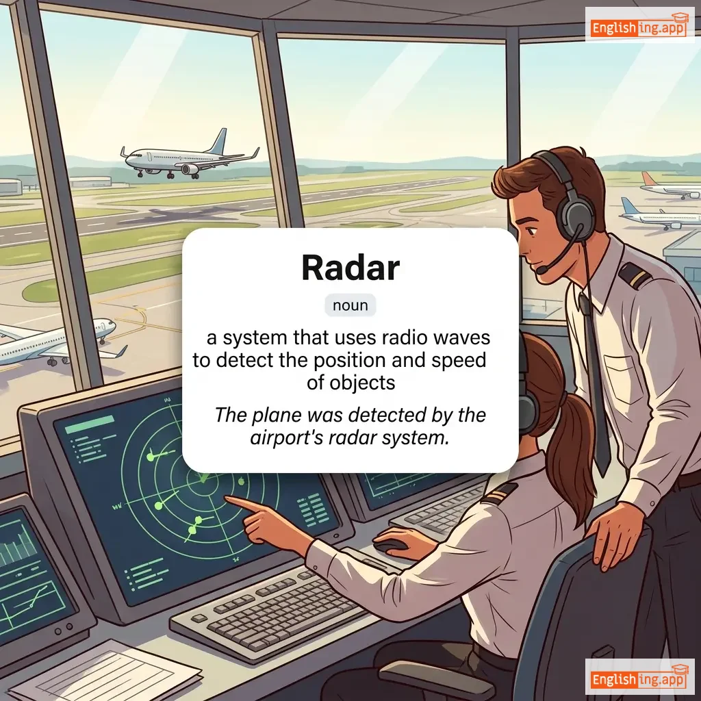 Radar definition card — visual illustration of the meaning