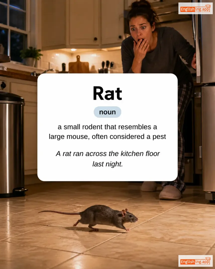 Rat definition card — visual illustration of the meaning