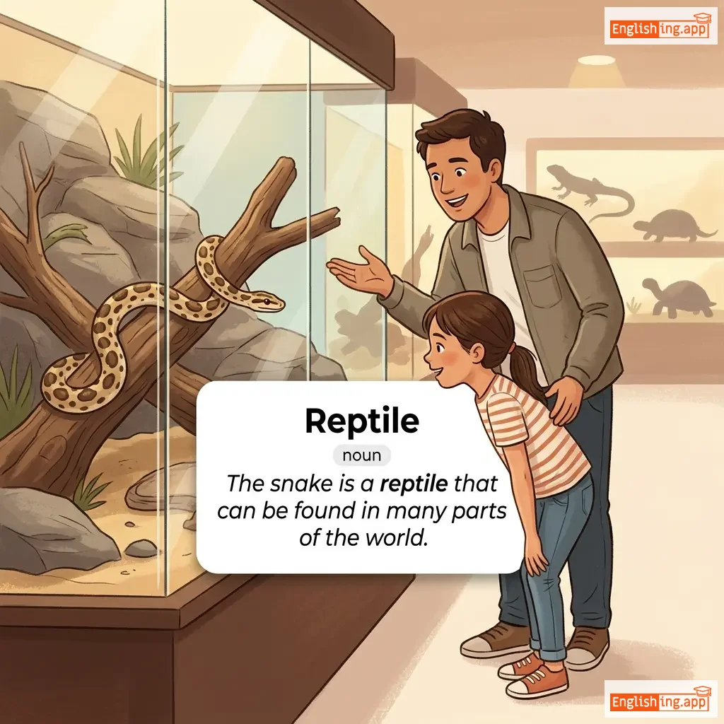 Reptile definition card — visual illustration of the meaning