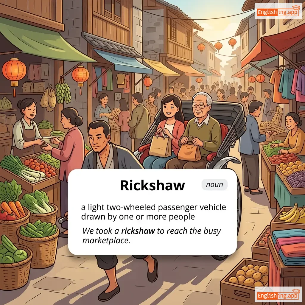 Rickshaw definition card — visual illustration of the meaning