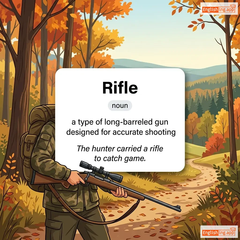 Rifle definition card — visual illustration of the meaning