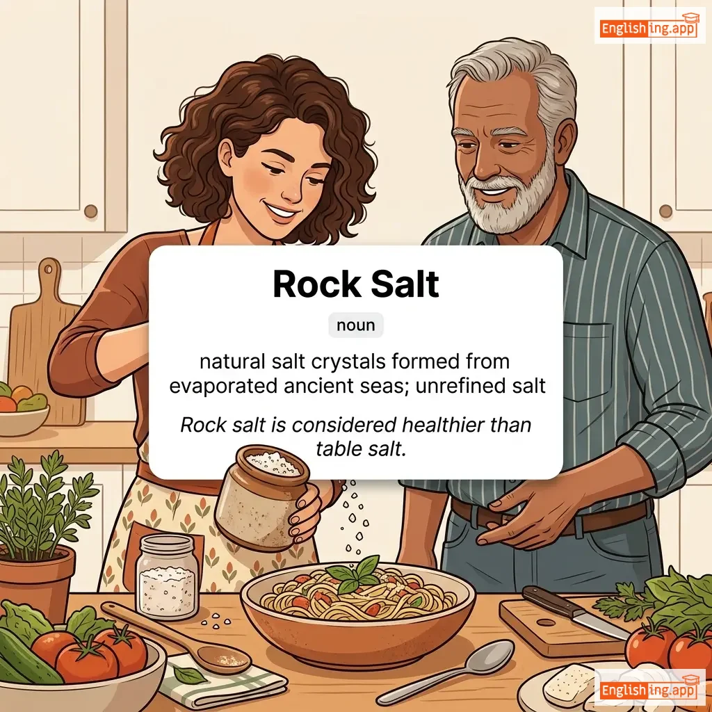 Rock Salt definition card — visual illustration of the meaning