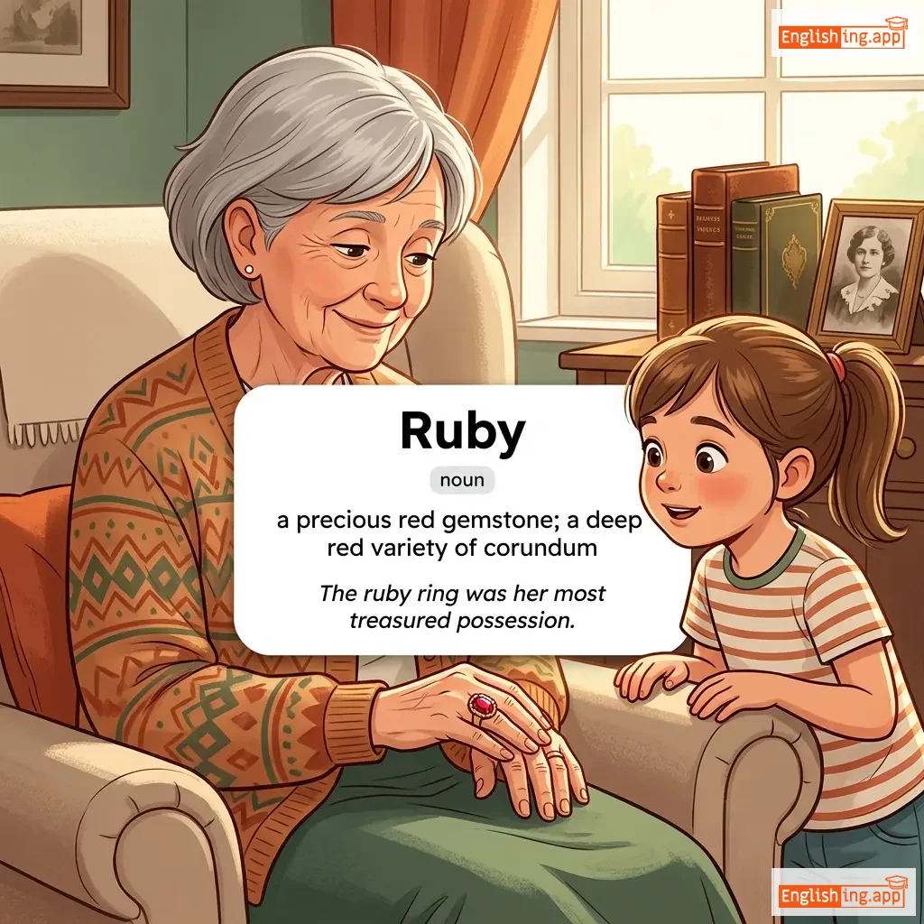 Ruby definition card — visual illustration of the meaning