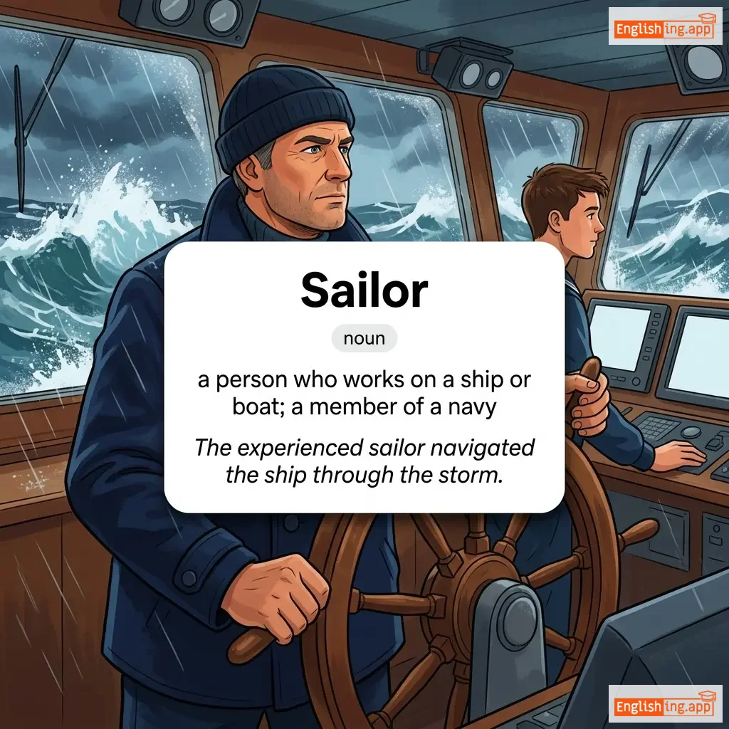 Sailor definition card — visual illustration of the meaning
