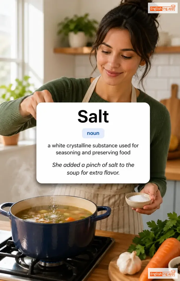 Salt definition card — visual illustration of the meaning
