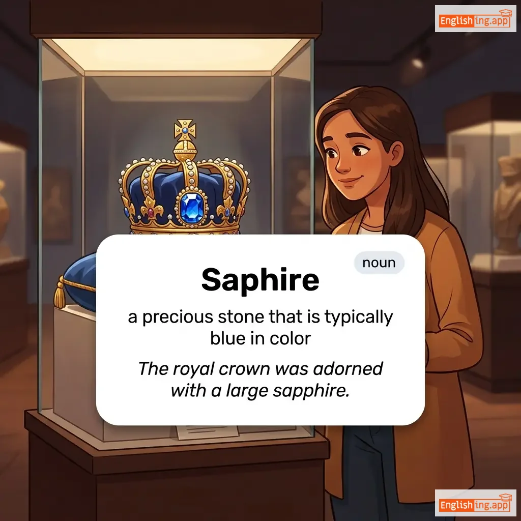 Saphire definition card — visual illustration of the meaning