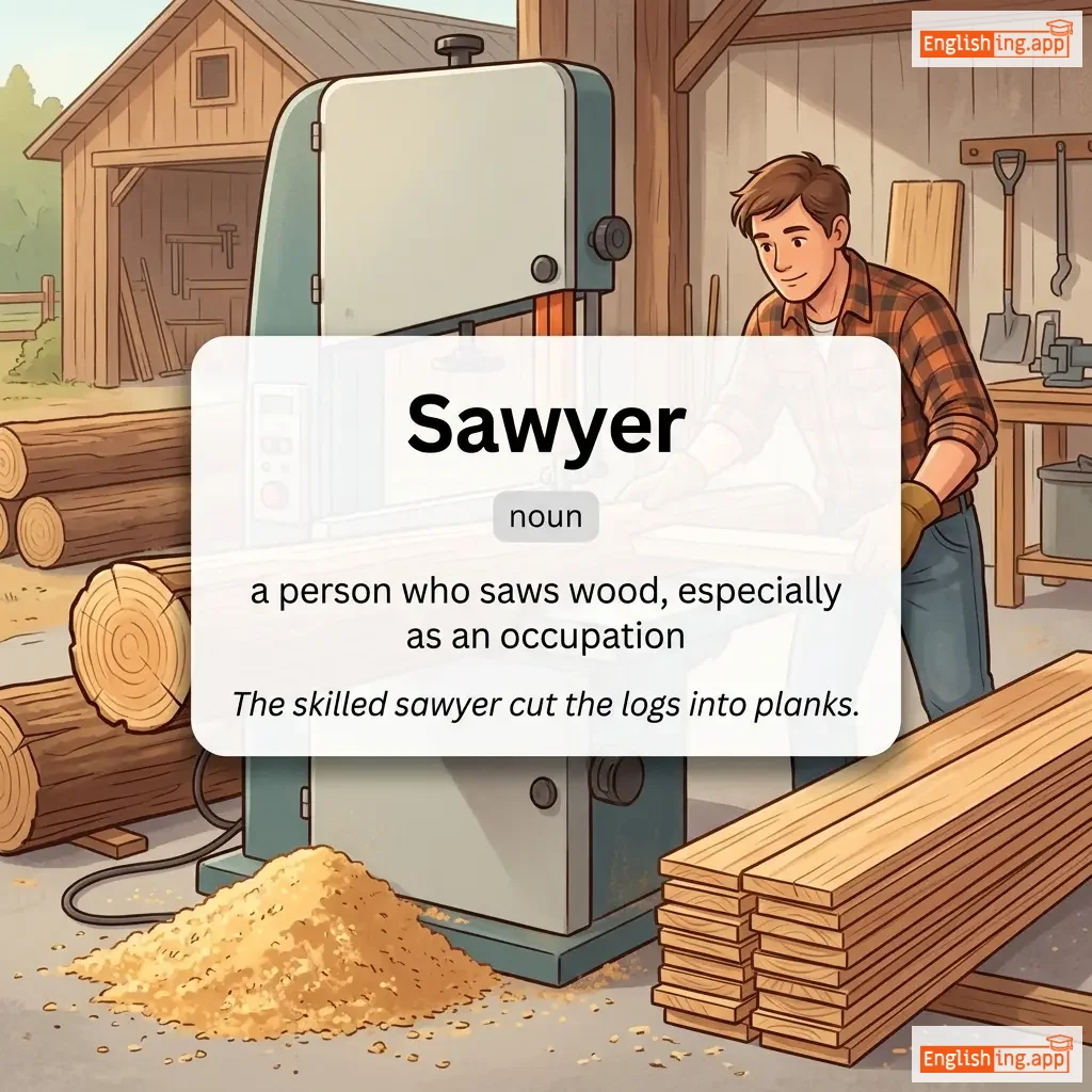 Sawyer definition card — visual illustration of the meaning