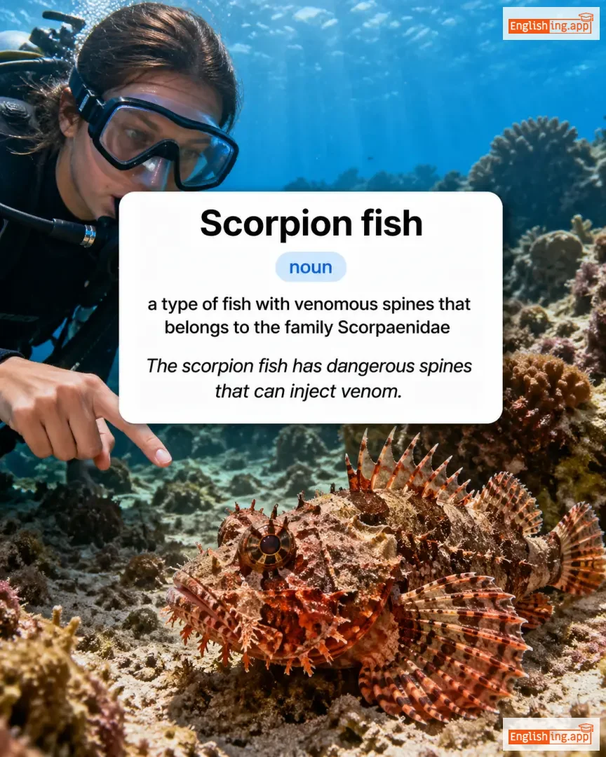 Scorpion fish definition card — visual illustration of the meaning