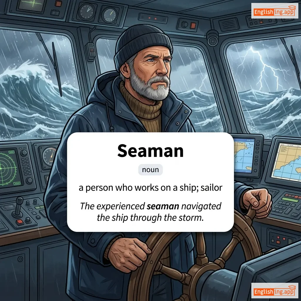 Seaman definition card — visual illustration of the meaning