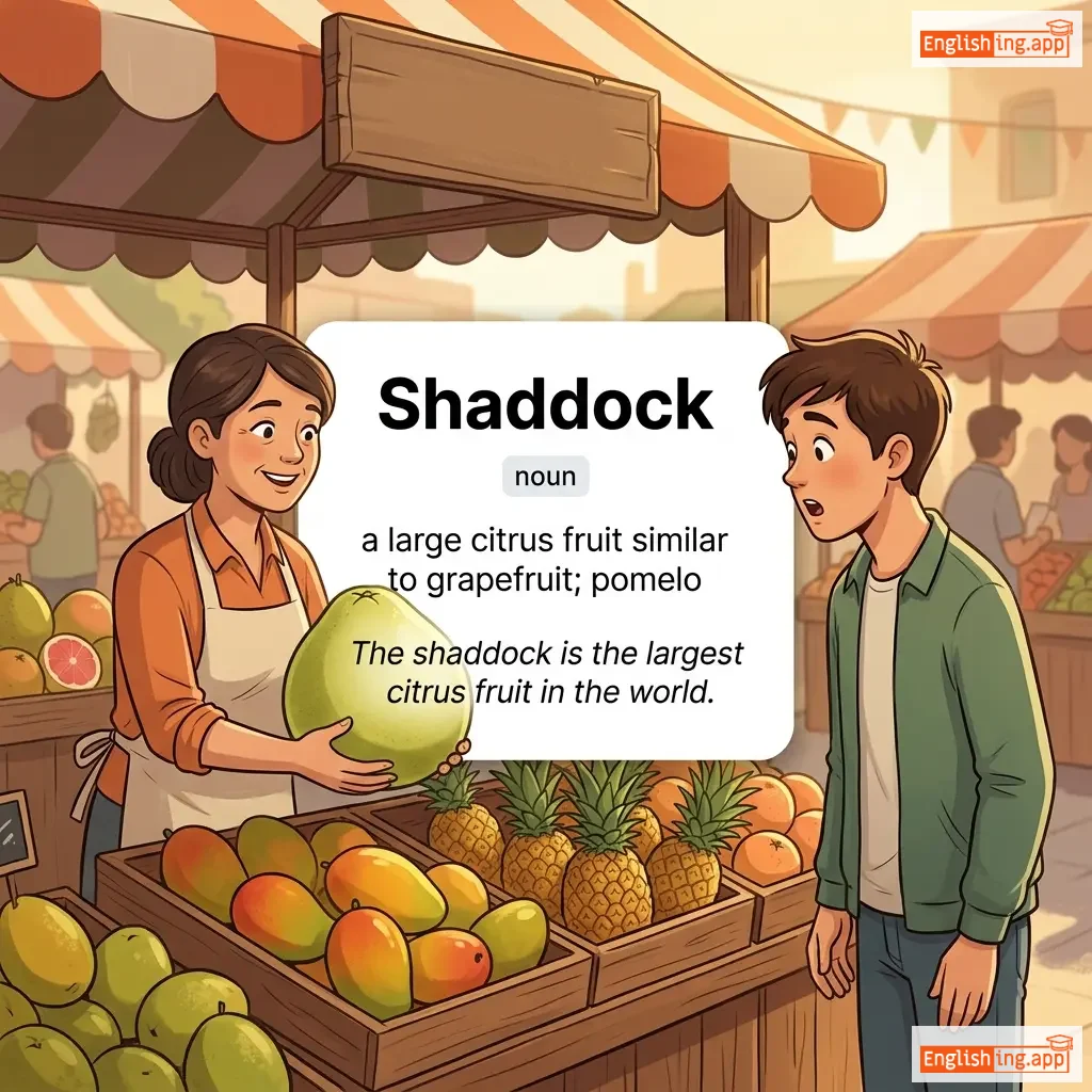 Shaddock definition card — visual illustration of the meaning