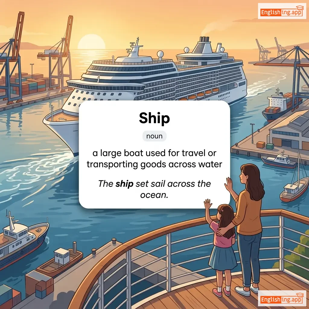 Ship definition card — visual illustration of the meaning