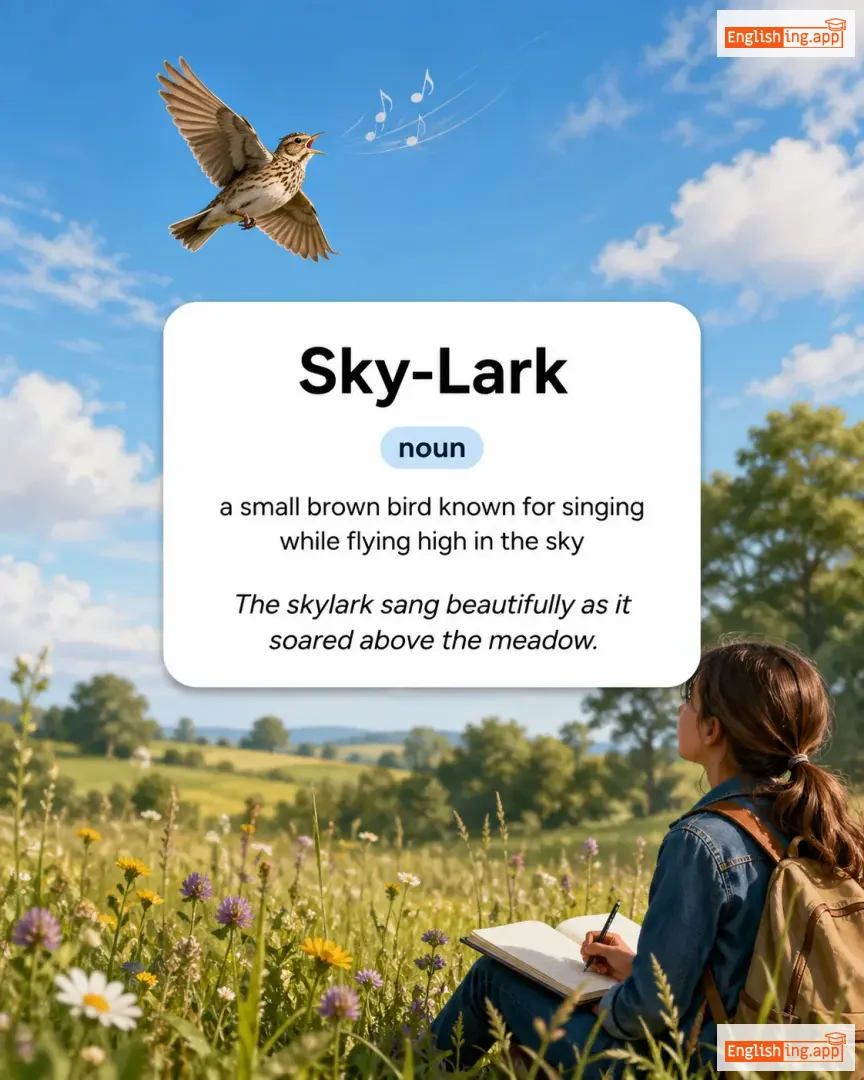 Sky-Lark definition card — visual illustration of the meaning